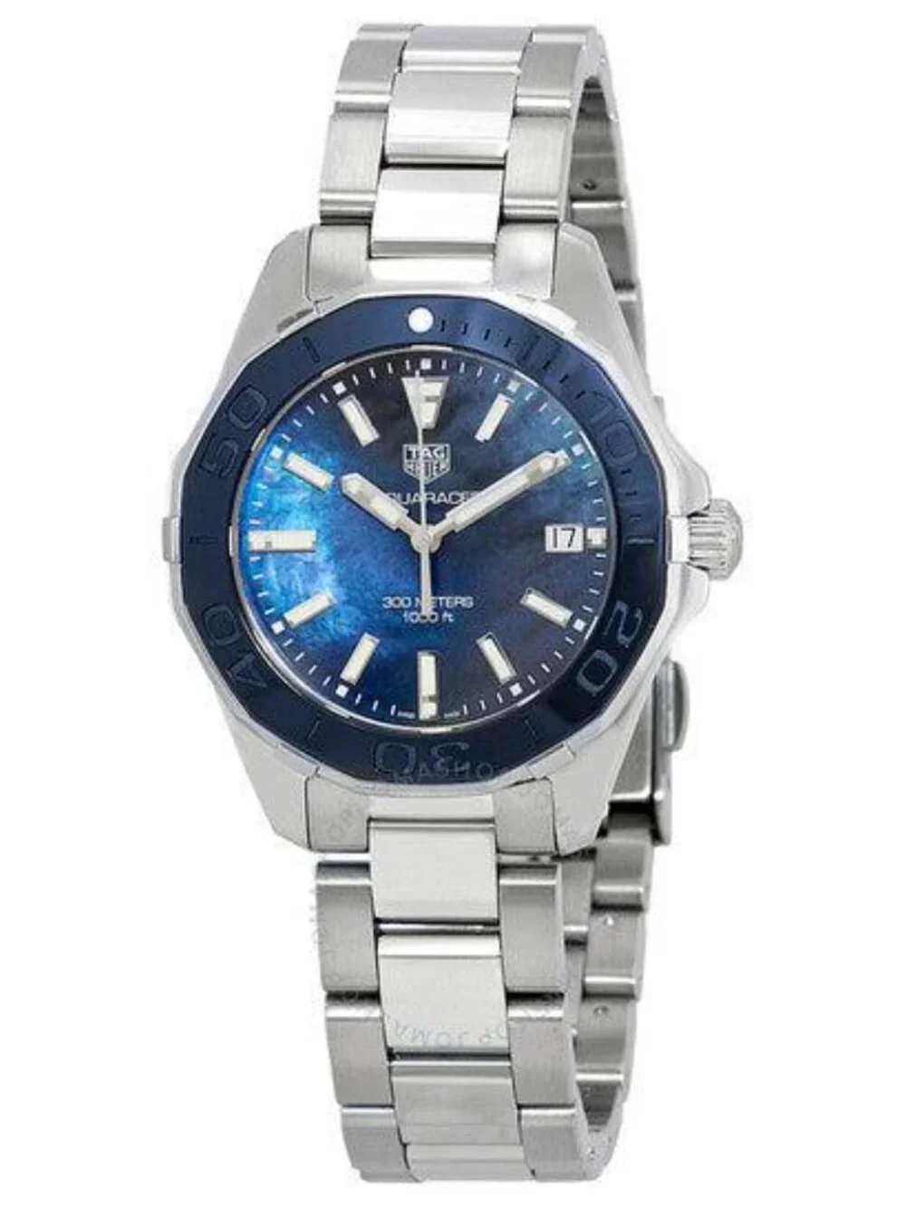 Tag Heuer Aquaracer WAY131S Steel Ceramic Mother of Pearl Blue Dial Womens Watch